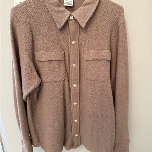 PINK - Women's Taupe Button-Up Shirt